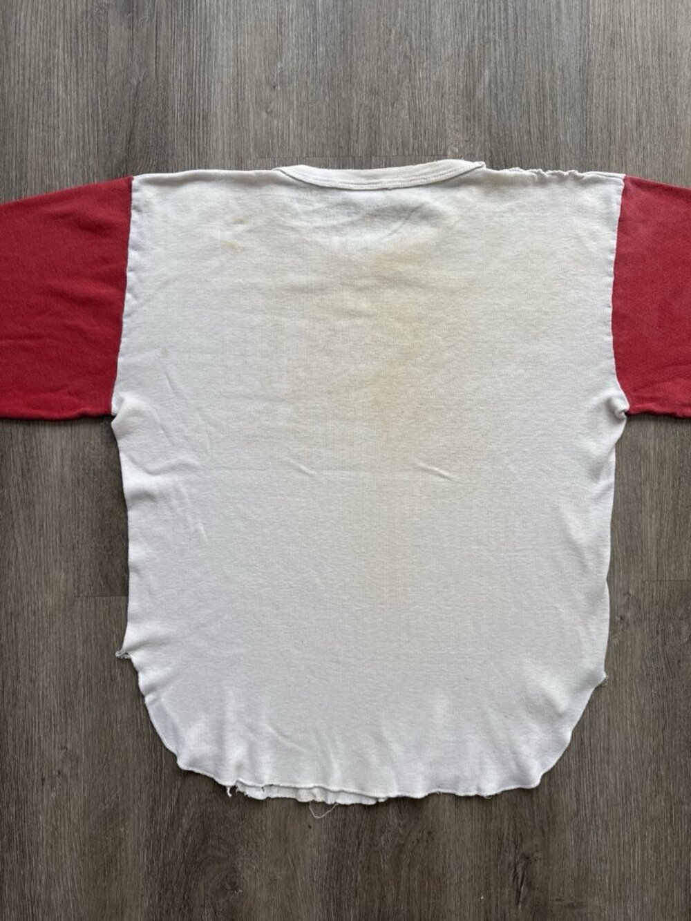 True Vintage 60s Champion Monmouth College 3/4 Sleeve Football Shirt Rare Fade - Picture 2 of 14
